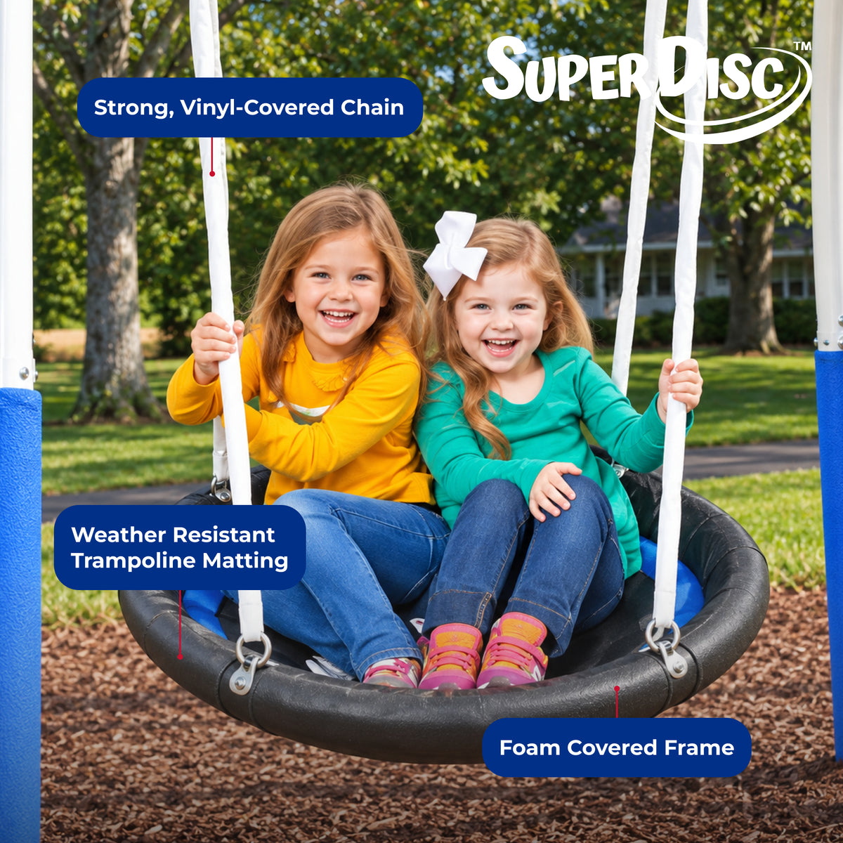 XDP Recreation Palisade Safe-Arch Swing Set for Backyard, Silver, Blue & Green - VMInnovations
