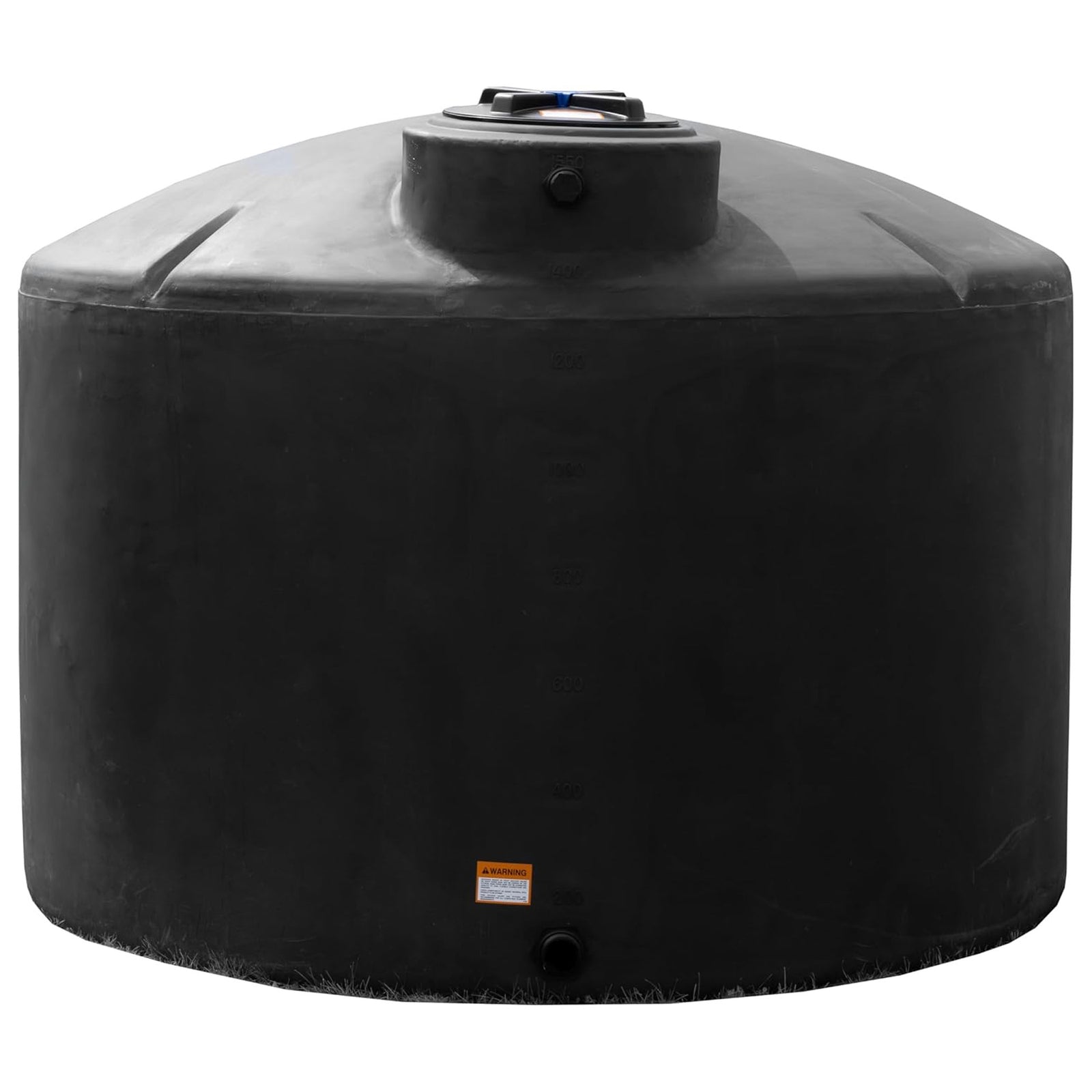 Norwesco Water Tank with 16" Lid, Outdoor Storage Container, 1550 Gallon, Black - VMInnovations
