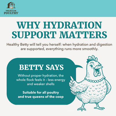 Premium Poultry Happy Hour Hydrate, Electrolytes & Probiotics for Chickens, 16oz