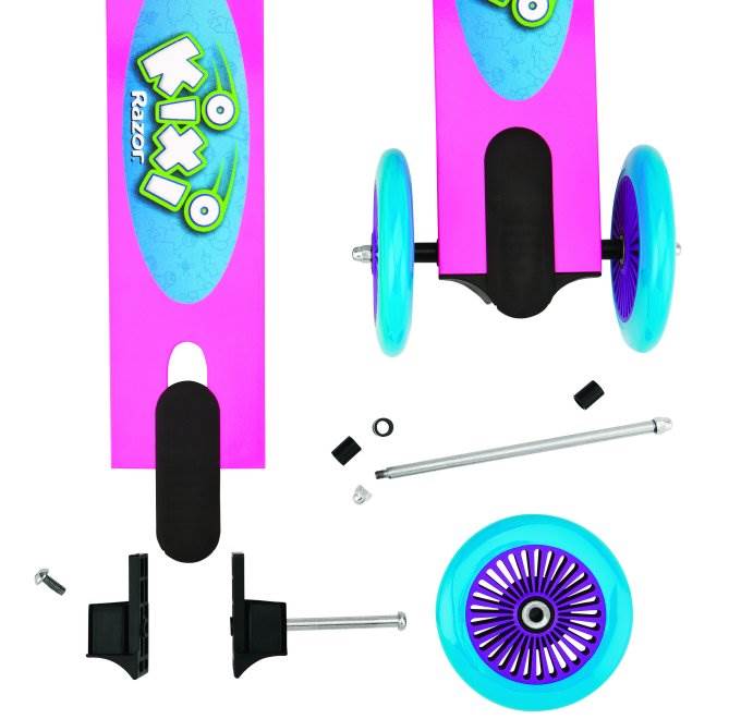 Razor Kixi Mixi Kick 2 or 3 Wheel Convertible Scooter (Pink & Purple) - Open Box