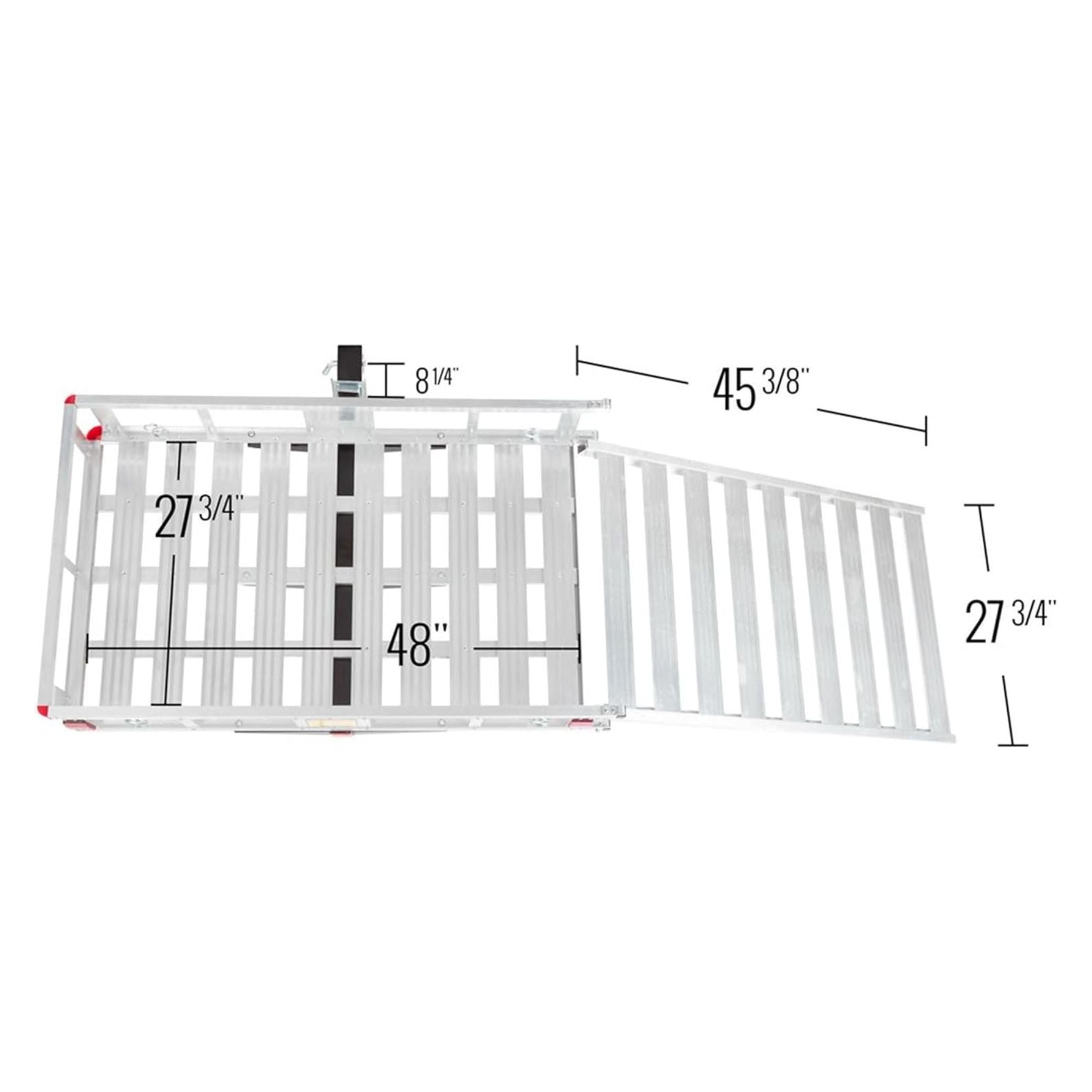 Silver Spring 48" x 28" Steel Wheelchair Carrier w/Ramp & Hitch Mount (Open Box)