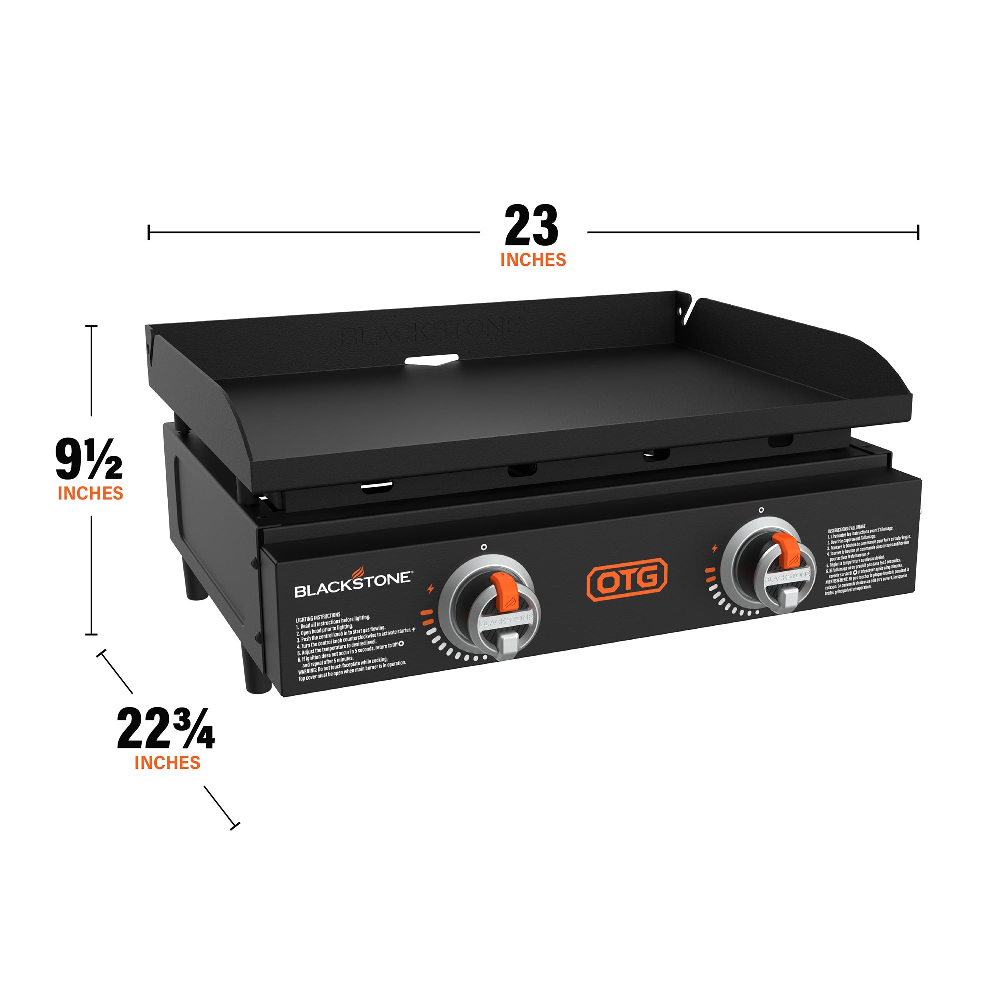 Blackstone OTG 22" Tabletop Griddle with Dual Heating Zones & Piezo Ignition
