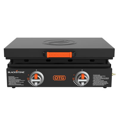 Blackstone OTG 22" Tabletop Griddle with Hard Cover & Dual Heating Zones, Black