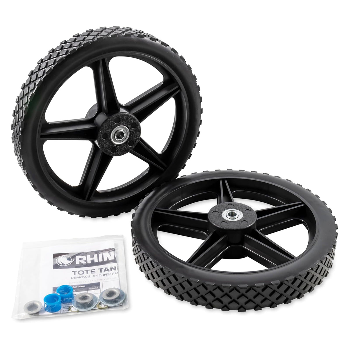 Camco Rhino Replacement Rear Wheels for RV Tote Tank with Bearings, (Open Box)