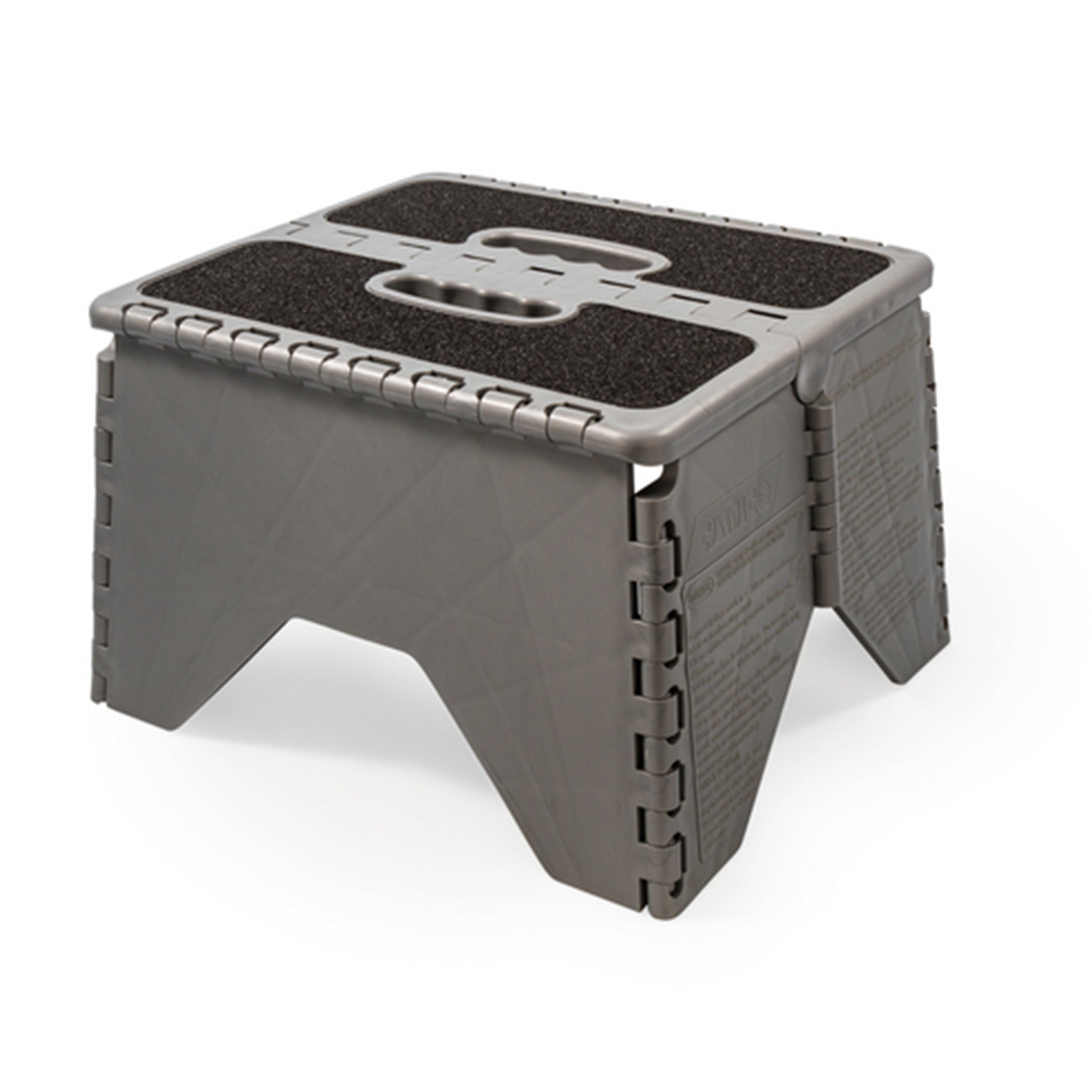 Camco 9" Folding Step Stool with Non-Skid Feet, Folds Flat for Storage, Silver - VMInnovations