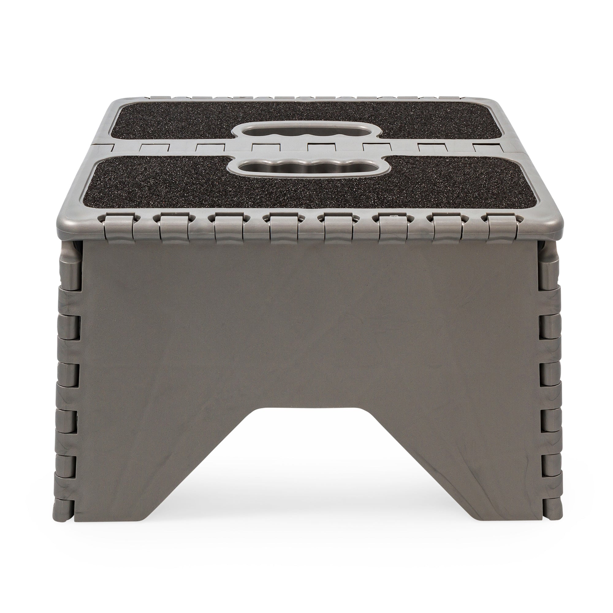 Camco 9" Folding Step Stool with Non-Skid Feet, Folds Flat for Storage, Silver - VMInnovations