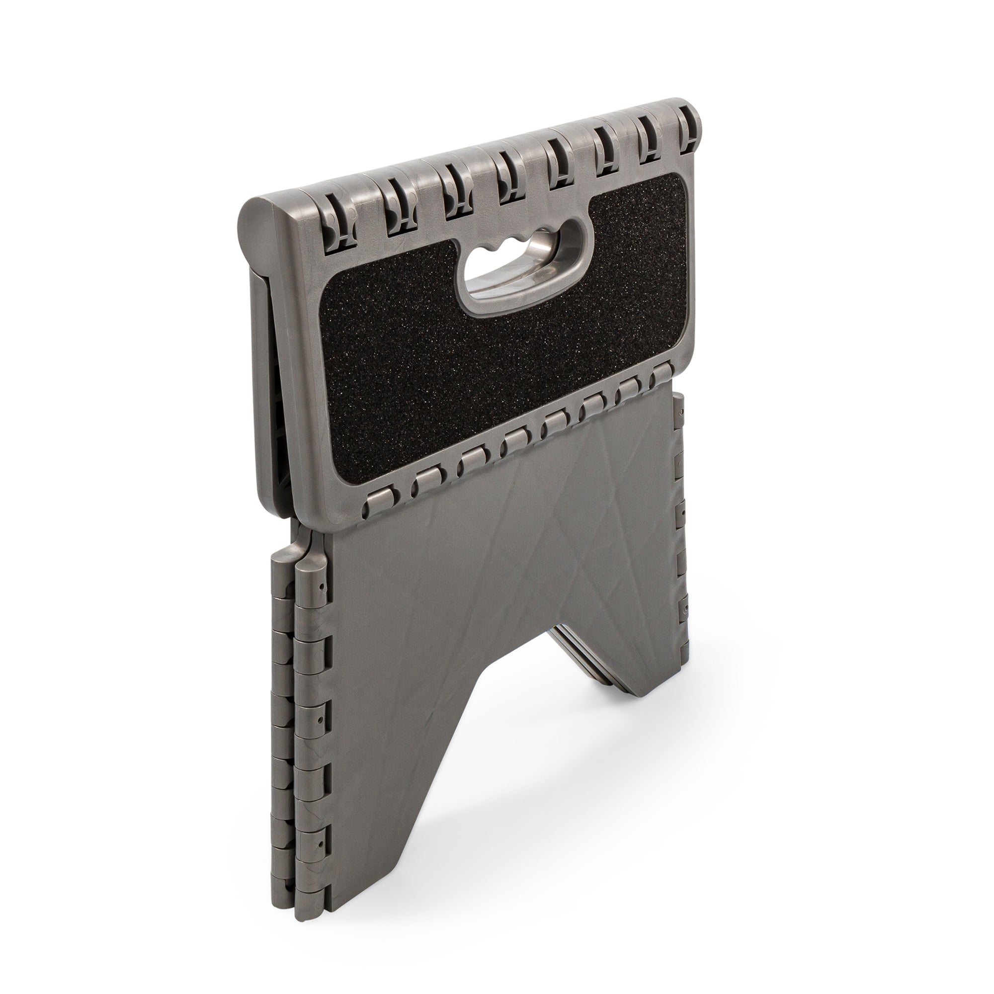 Camco 9" Folding Step Stool with Non-Skid Feet, Folds Flat for Storage, Silver - VMInnovations