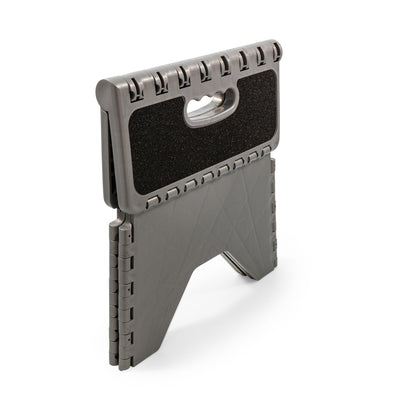 Camco 9" Folding Step Stool with Non-Skid Feet, Folds Flat for Storage, Silver - VMInnovations