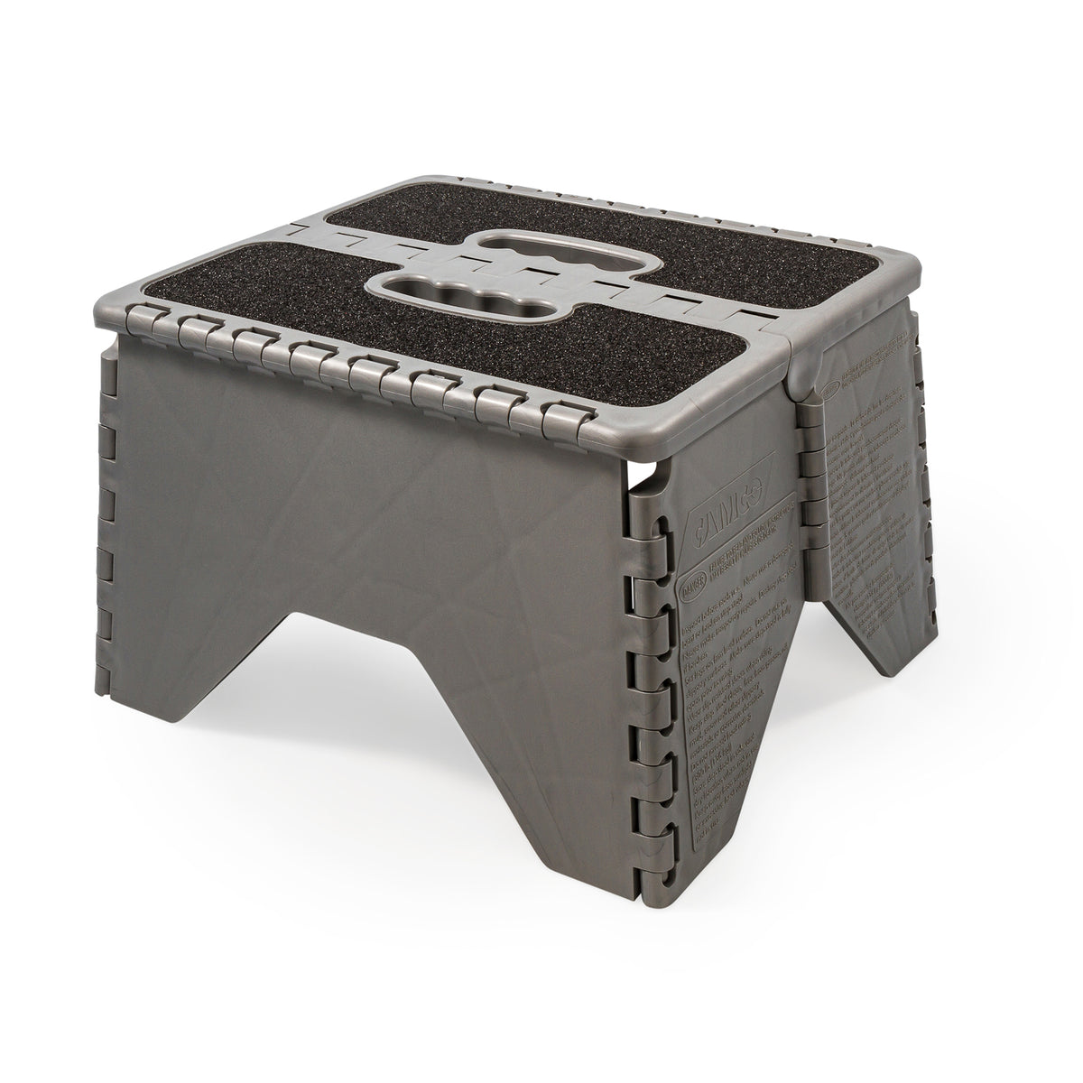 Camco 9" Folding Step Stool with Non-Skid Feet, Folds Flat for Storage, Silver - VMInnovations