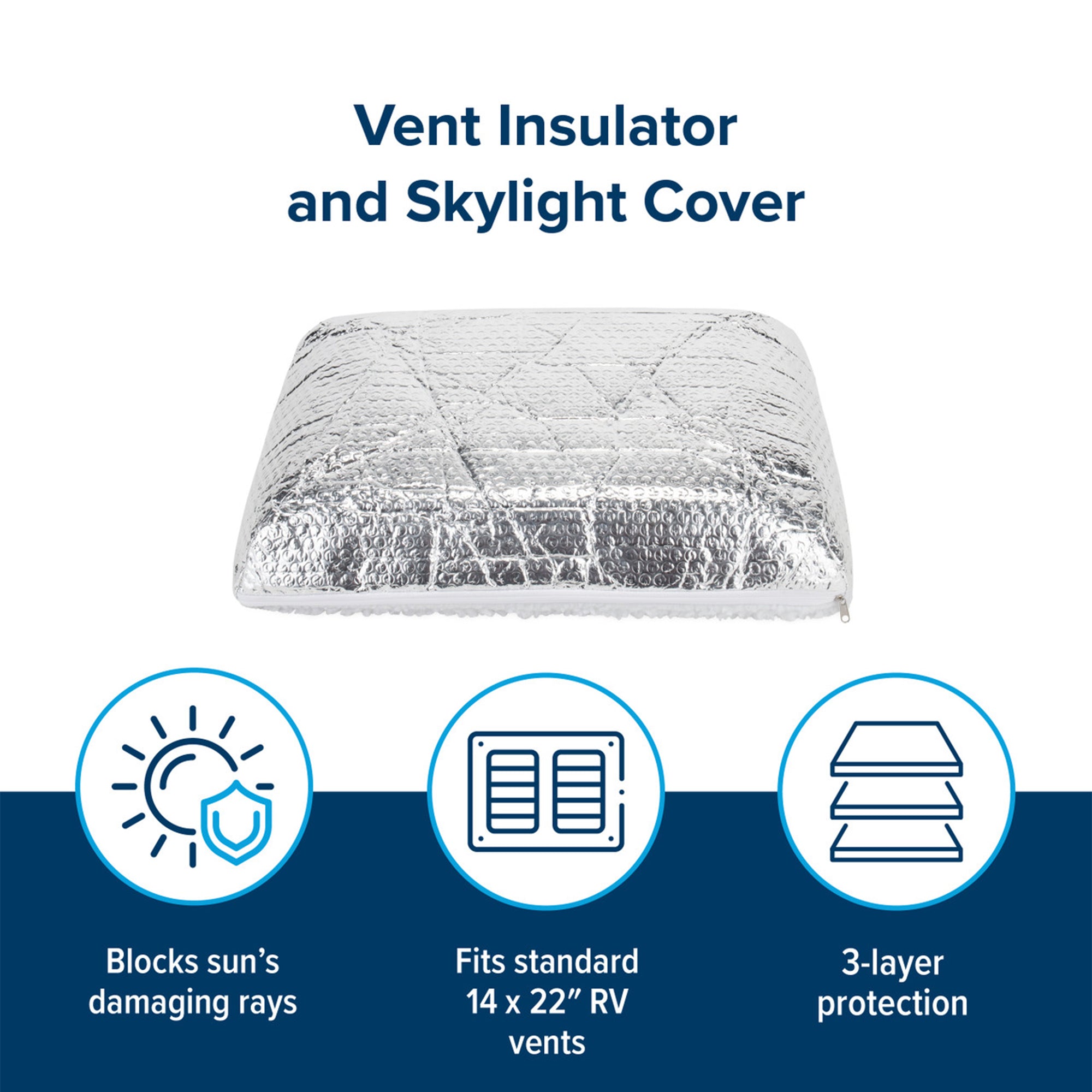 Camco 14” x 22" RV Vent Insulator Cover for Roof, Skylight (Open Box) - VMInnovations
