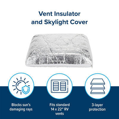 Camco 14” x 22" RV Vent Insulator Cover for Roof, Skylight (Open Box) - VMInnovations