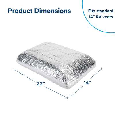 Camco 14” x 22" RV Vent Insulator Cover for Roof, Skylight, Reflective Surface