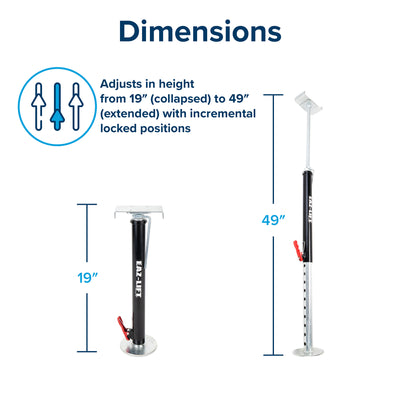 Camco Eaz-Lift Adjustable RV Slide-Out Supports, 19 to 49 Inch Lift, Pack of 2 - VMInnovations