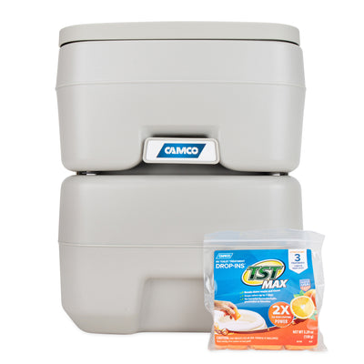 Camco 5.3 Gal Portable Toilet W Detachable Holding Tank & Carry Handle(Open Box)