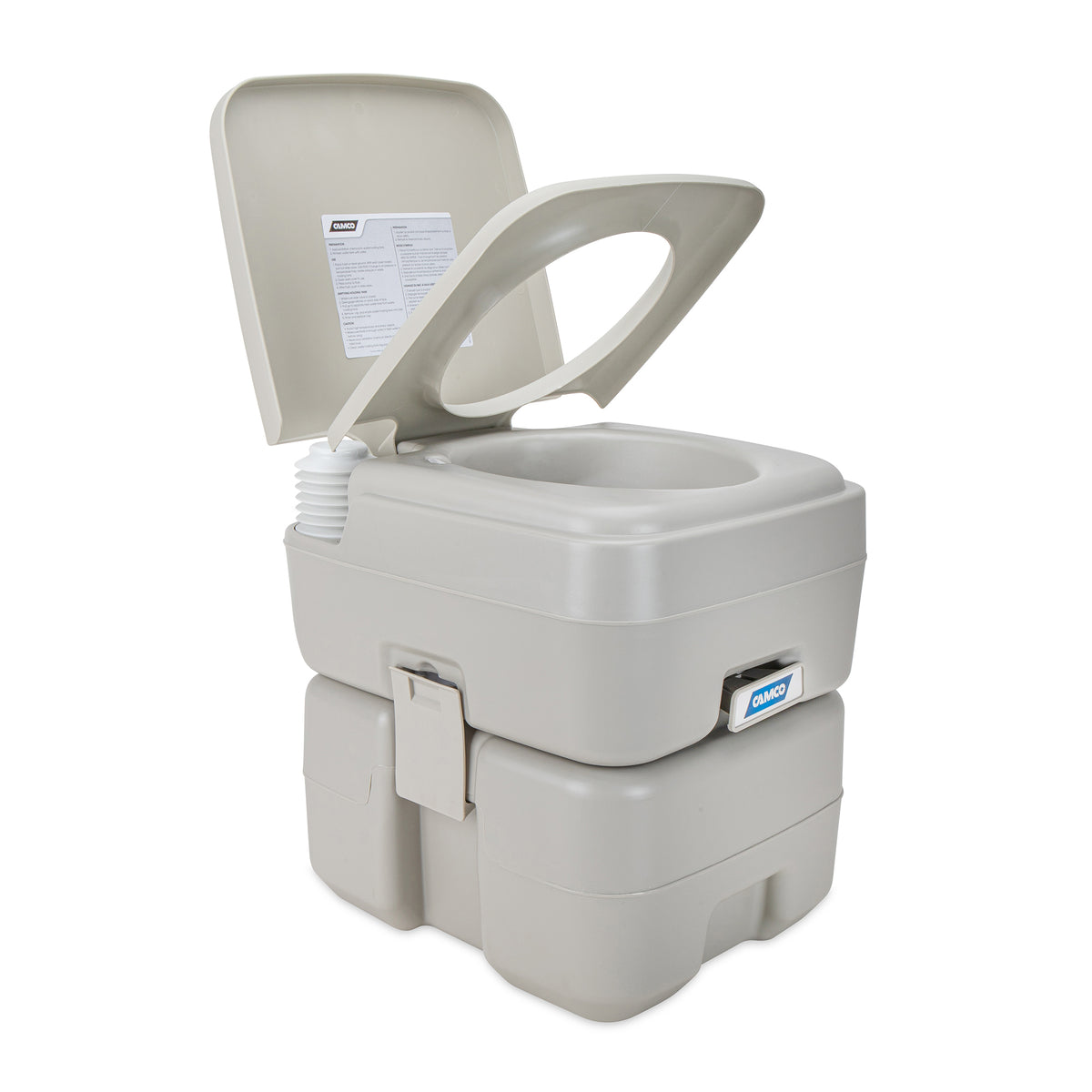 Camco 5.3 Gallon Portable Toilet with Detachable Holding Tank and Carry Handle
