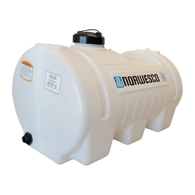 Norwesco 46 Gallon Horizontal Leg Utility Tank, Water Storage Container, White - VMInnovations