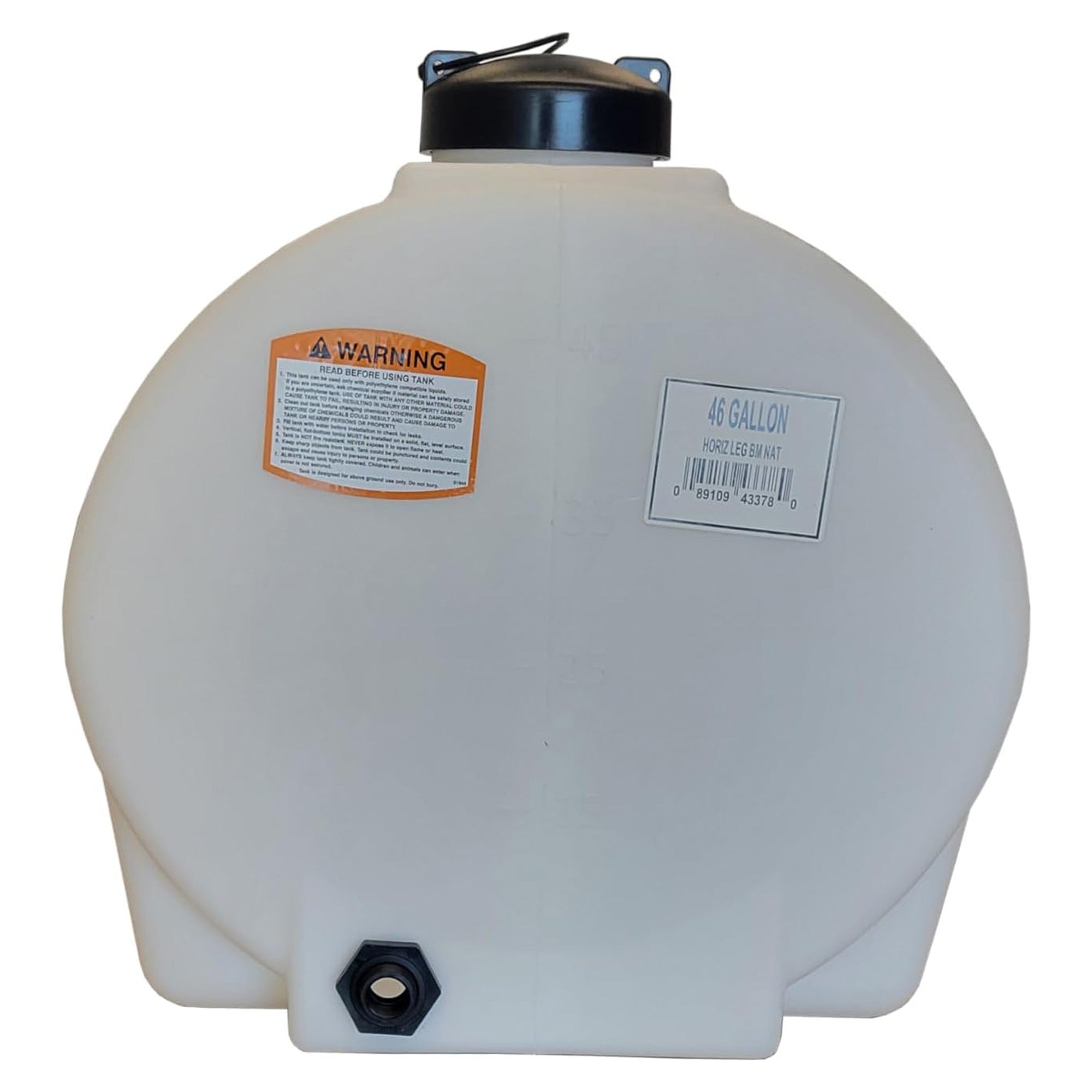 Norwesco 46 Gallon Horizontal Leg Utility Tank, Water Storage Container, White - VMInnovations