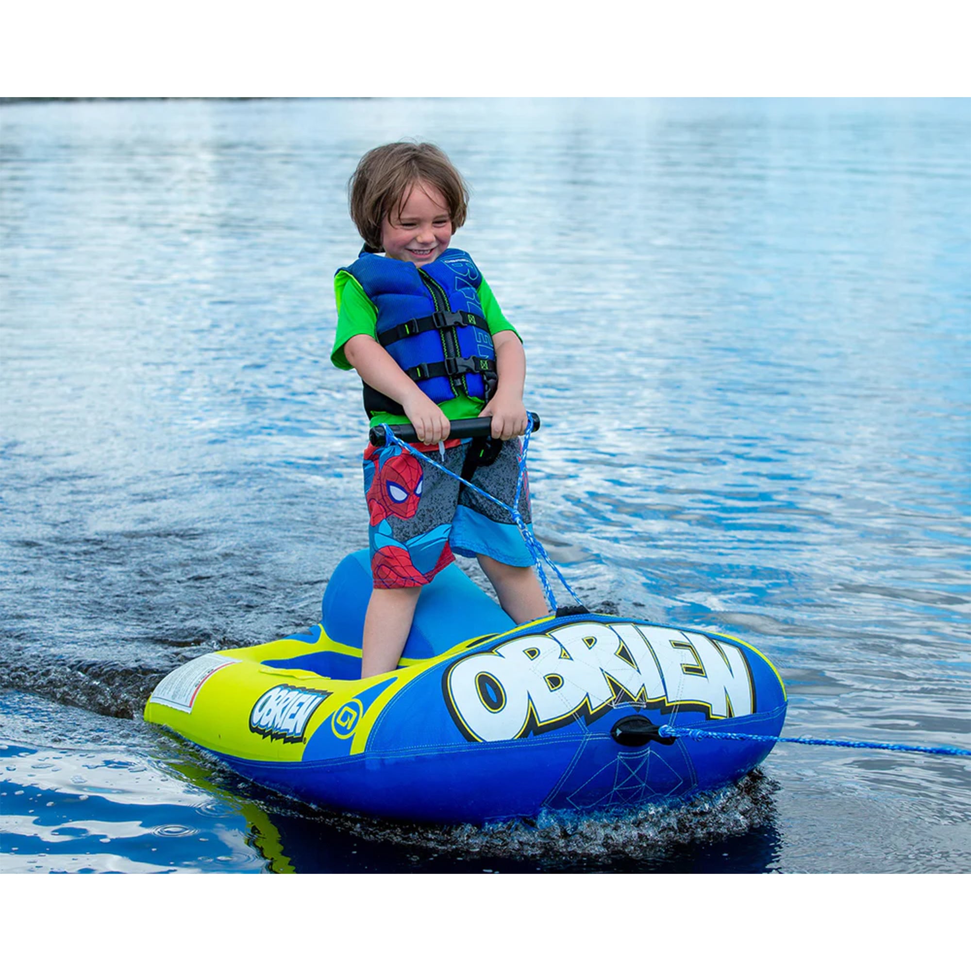 O'Brien Simple Trainer Kid Inflatable Nylon Ski w/ Handle, 85 lb Capacity, Blue