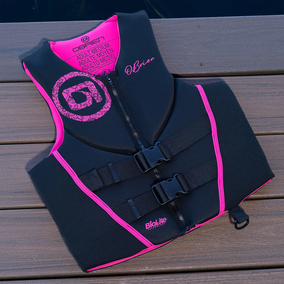 O'Brien Women's Traditional Neoprene USCGA Life Jacket with Zipper, M, Pink - VMInnovations