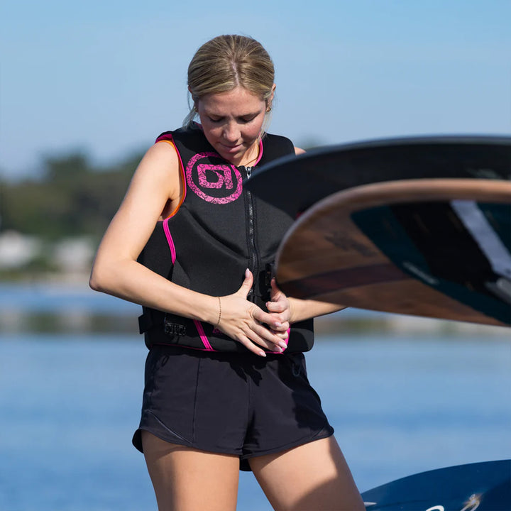 O'Brien Women's Traditional Neoprene USCGA Life Jacket with Zipper, M, Pink - VMInnovations