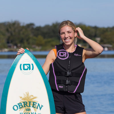 O'Brien Women's Traditional Neoprene USCGA Life Jacket with Zipper, XL, Purple - VMInnovations