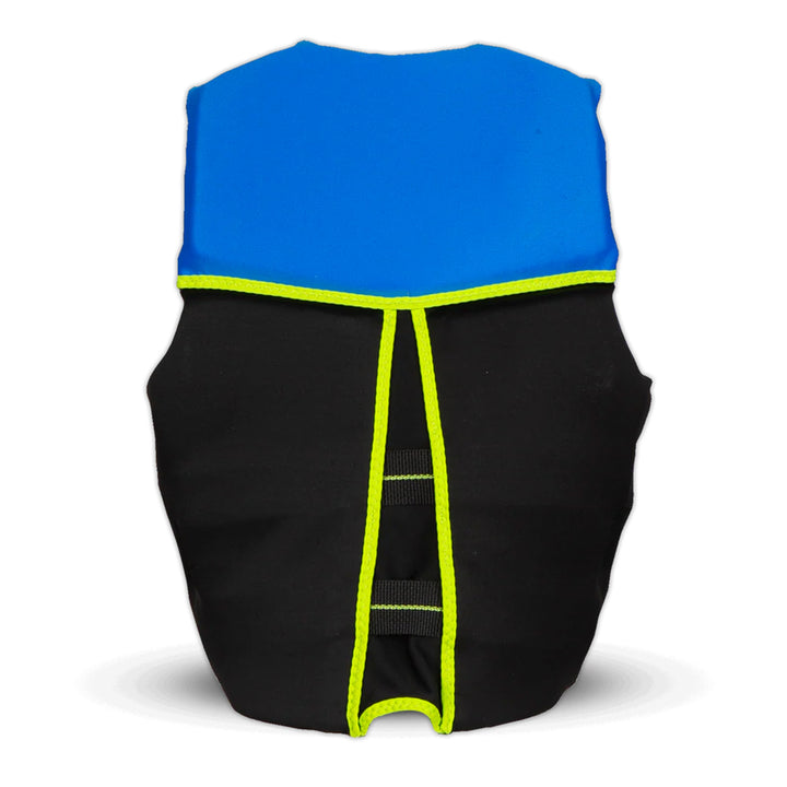 O'Brien Junior V-Back Neoprene USCGA Life Jacket with Front Zipper, Blue/Green