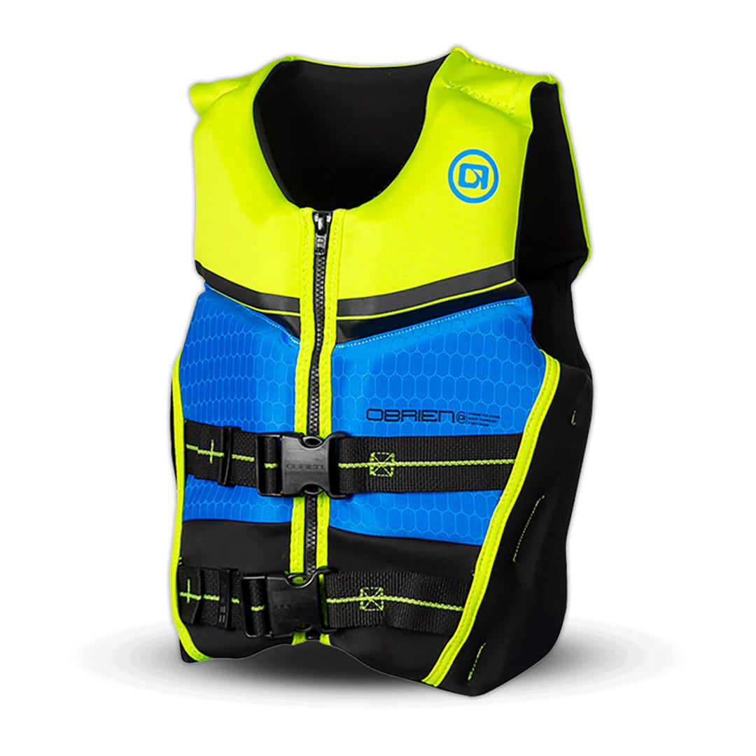 O'Brien Youth Flex V-Back Neoprene Life Jacket for Watersports, 55-75 lb, Lime - VMInnovations
