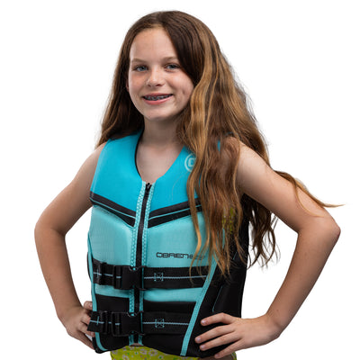 O'Brien Youth Small V-Back Neoprene CGA Life Jacket with Front Zipper (Open Box)