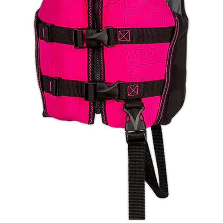 O'Brien CGA Life Jacket with Zipper and Belts, Fits Kids Under 55 Lbs, Pink/Aqua