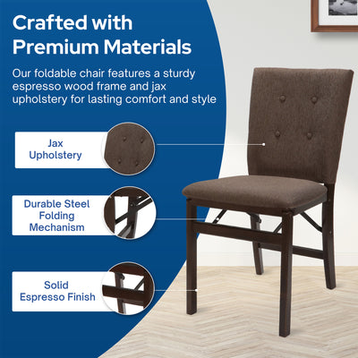 Stakmore Parson's Wooden Folding Chairs with Padded Seats, Espresso (Open Box) - VMInnovations