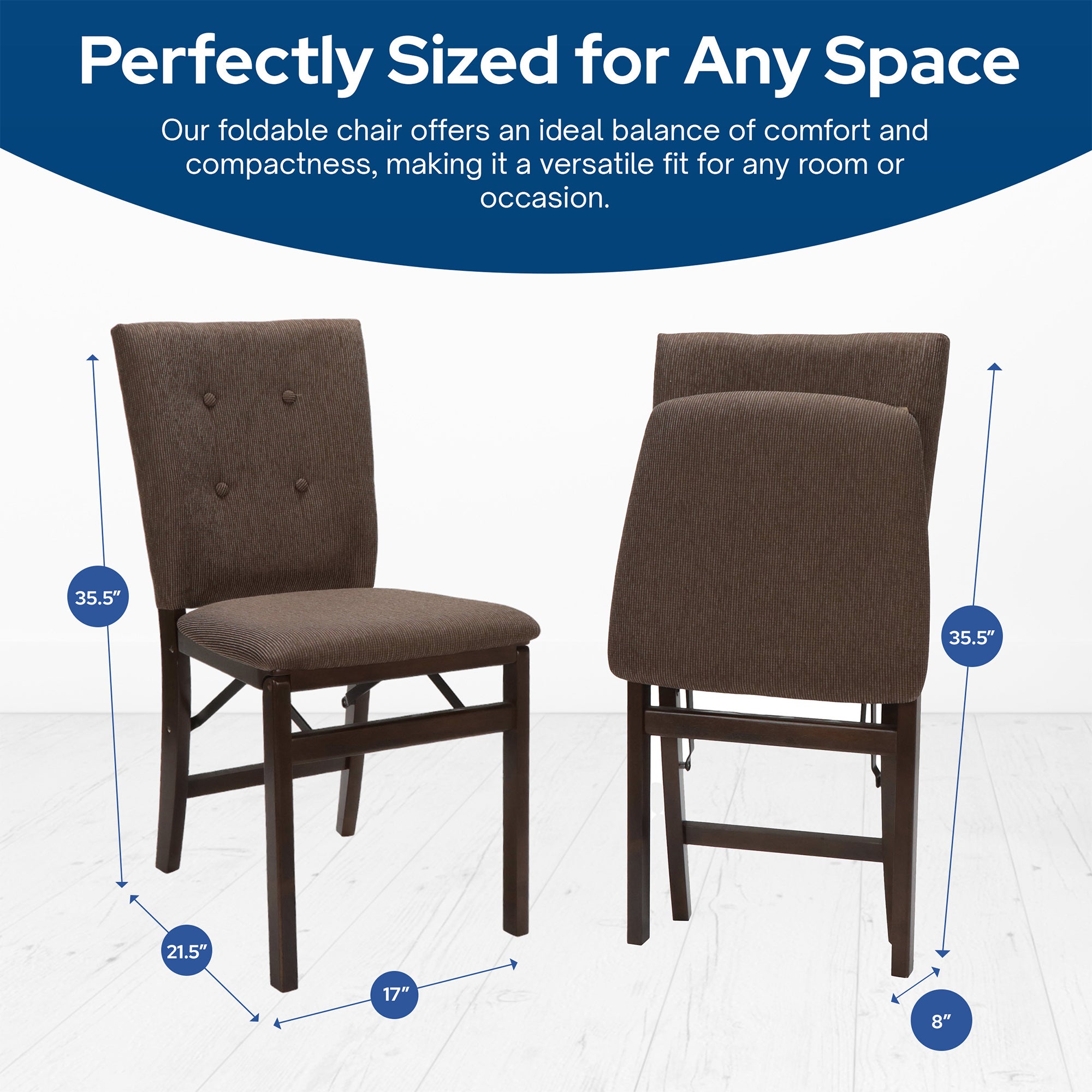 Stakmore Parson's Wooden Folding Chairs with Padded Seats, Espresso (Open Box) - VMInnovations