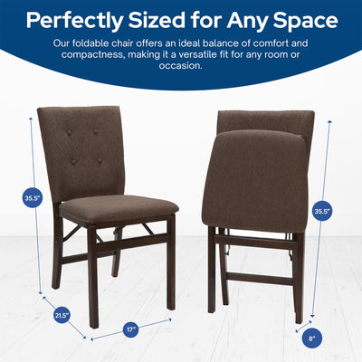Stakmore Parson's Wooden Folding Chairs with Padded Seats, Espresso (Open Box) - VMInnovations