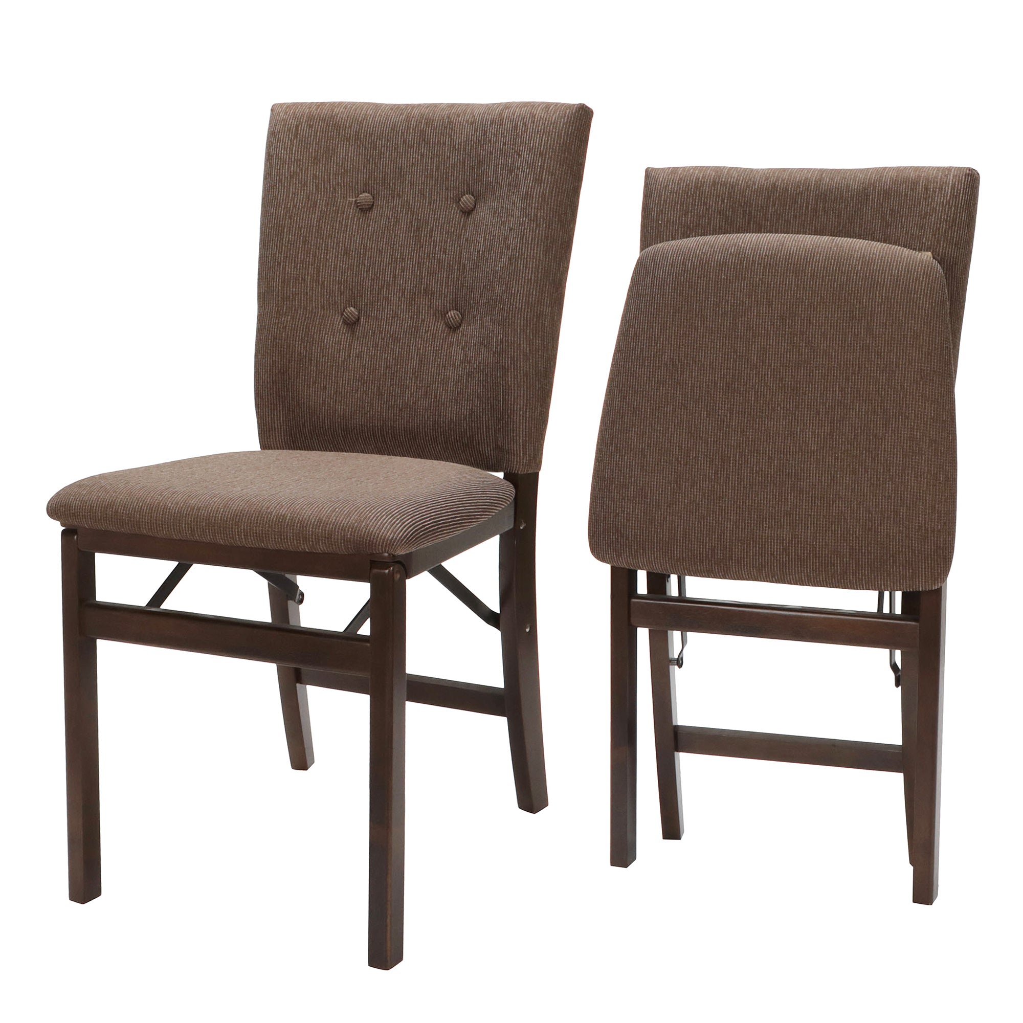 Stakmore Parson's Wooden Folding Chairs with Padded Seats, Espresso (Open Box) - VMInnovations