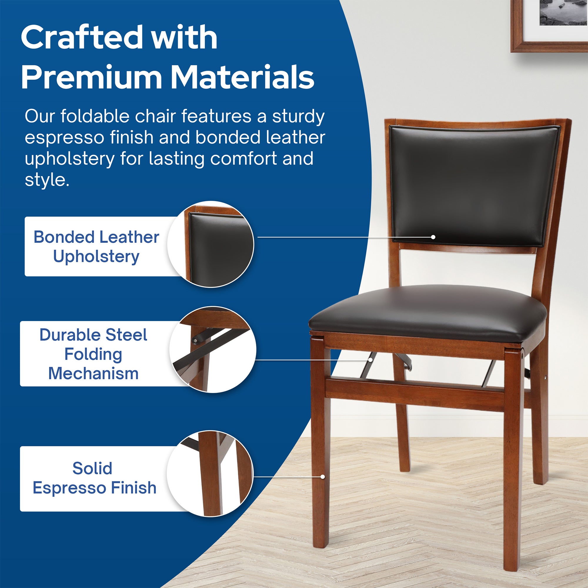 Stakmore Retro Upholstered Back Folding Chair, Fruitwood Finish Frame, Set of 2 (Open Box)