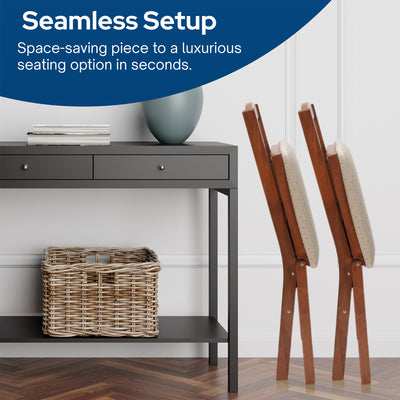Stakmore Simple Mission Wooden Folding Chairs w/ Padded Seats, (Open Box)
