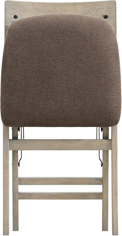 Stakmore Solid Wood Folding Dining Chairs with Padded Seat, Driftwood, Set of 2 - VMInnovations