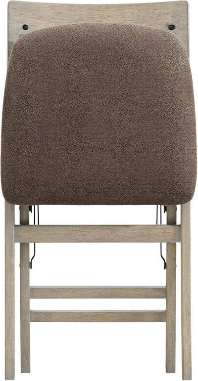 Stakmore Solid Wood Folding Dining Chairs with Padded Seat, Driftwood (Open Box)