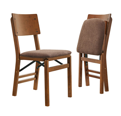 Stakmore Solid Wood Folding Dining Chairs with Padded Seat, Fruitwood (Open Box) - VMInnovations