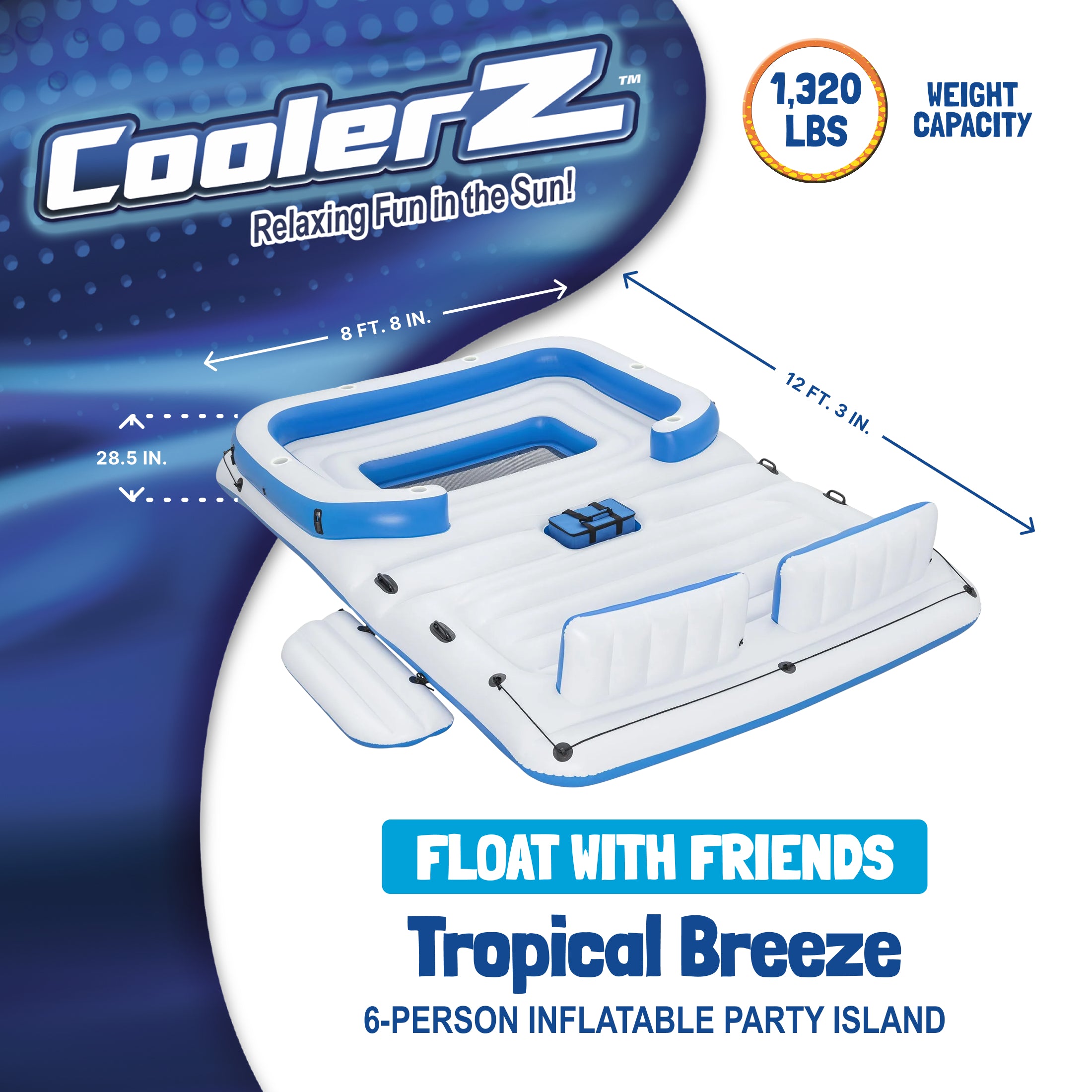 Bestway Hydro-Force Tropical Breeze 6 Person Inflatable Party Island (Open Box)
