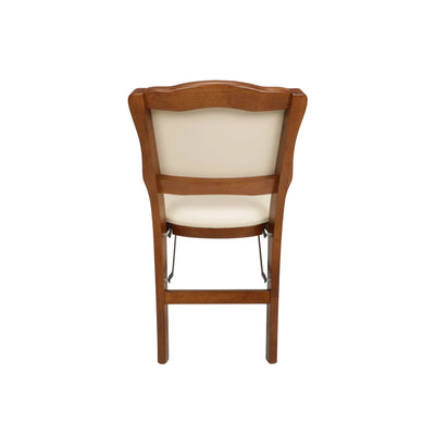 Stakmore 2 Pack French Fabric Upholstered Seat Folding Chair Set, Fruitwood