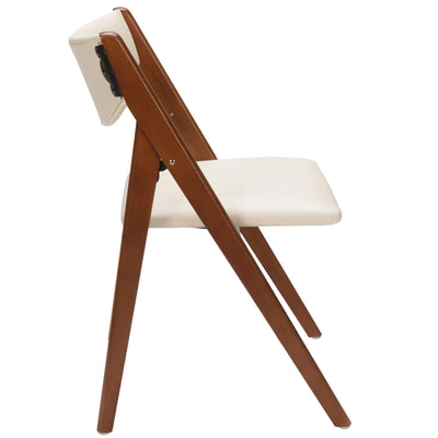 Stakmore 2Pk Retro Modern Wood Folding Chair, Padded Upholstered Seat (Open Box)