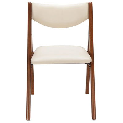 Stakmore 2 Pack Retro Modern Wood Folding Chair, Upholstered Seat, Fruitwood