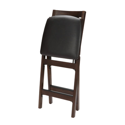 MECO Stakmore Bonded Leather Seat Folding Counter Stools, Espresso (2 Pack) - VMInnovations