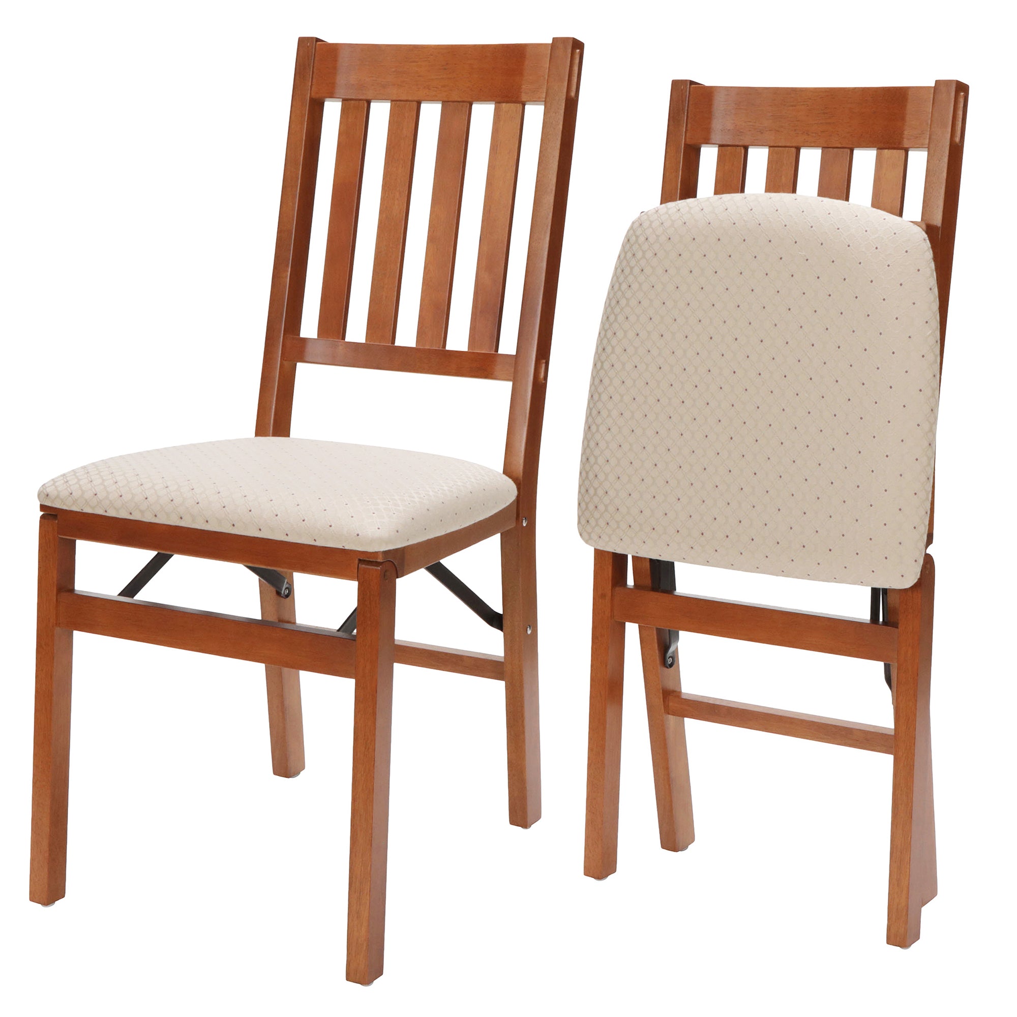 Stackmore Arts and Craft Wooden Folding Chairs w/Padded Seats Set of 2(Open Box)
