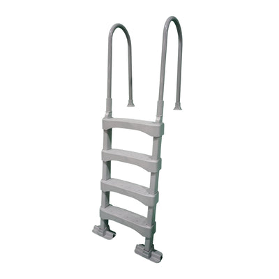 Above Ground Pool Deck STep Ladder, 4-Step Resin Safety Frame, Gray (Open Box) - VMInnovations