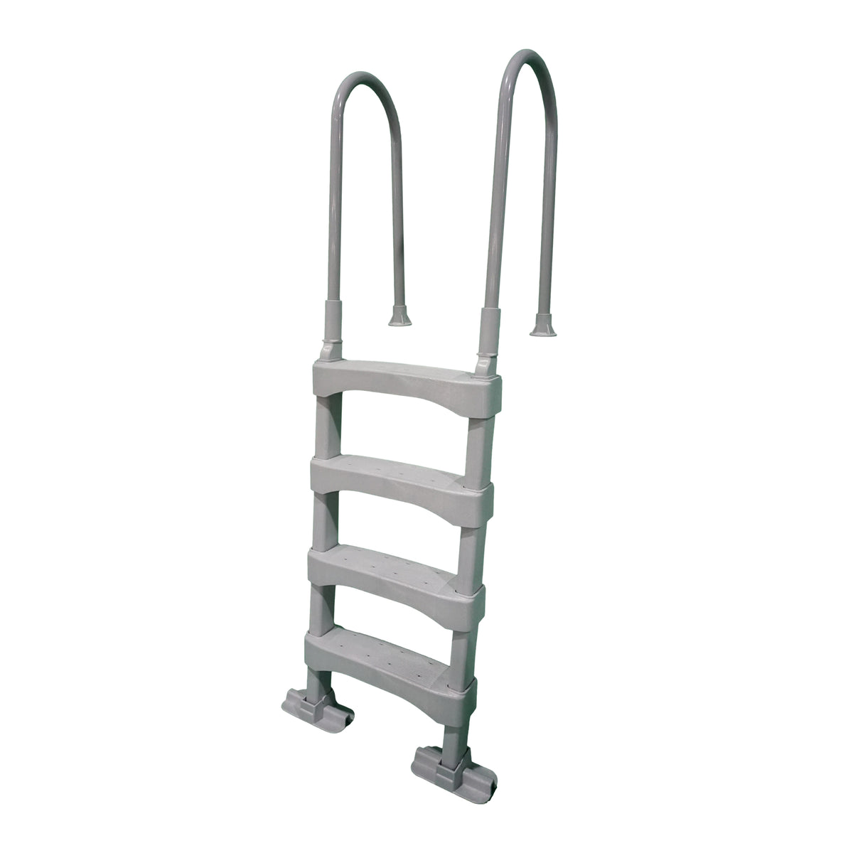 Above Ground Pool Deck STep Ladder, 4-Step Resin Safety Frame, Gray (Open Box) - VMInnovations