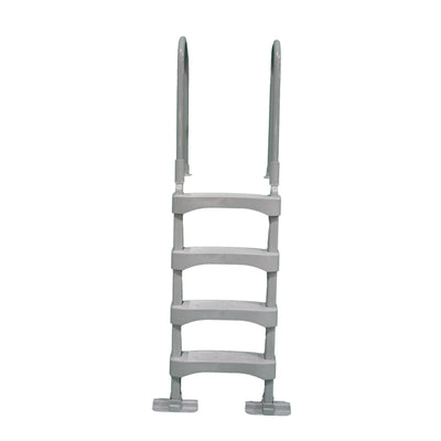 Above Ground Pool Deck STep Ladder, 4-Step Resin Safety Frame, Gray (Open Box) - VMInnovations