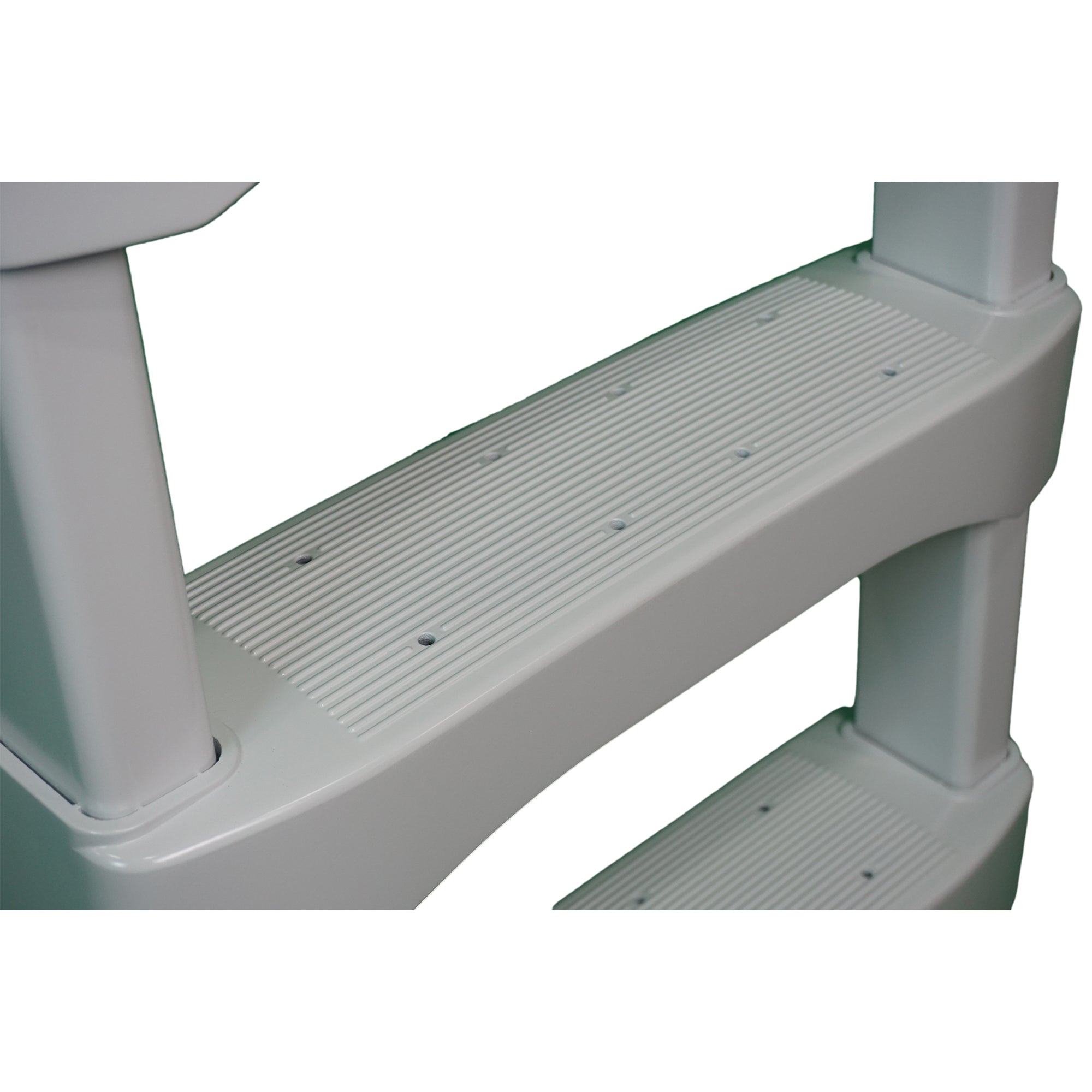 Above Ground Pool Deck STep Ladder, 4-Step Resin Safety Frame, Gray (Open Box) - VMInnovations