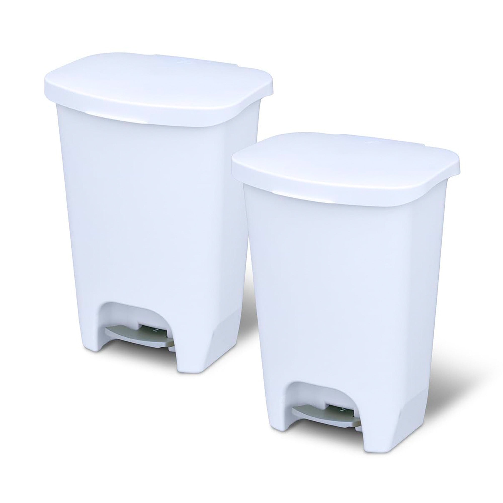 Glad 13 Gal Trash Can with Step Pedal and Odor Protection Pack of 2 (Open Box) - VMInnovations