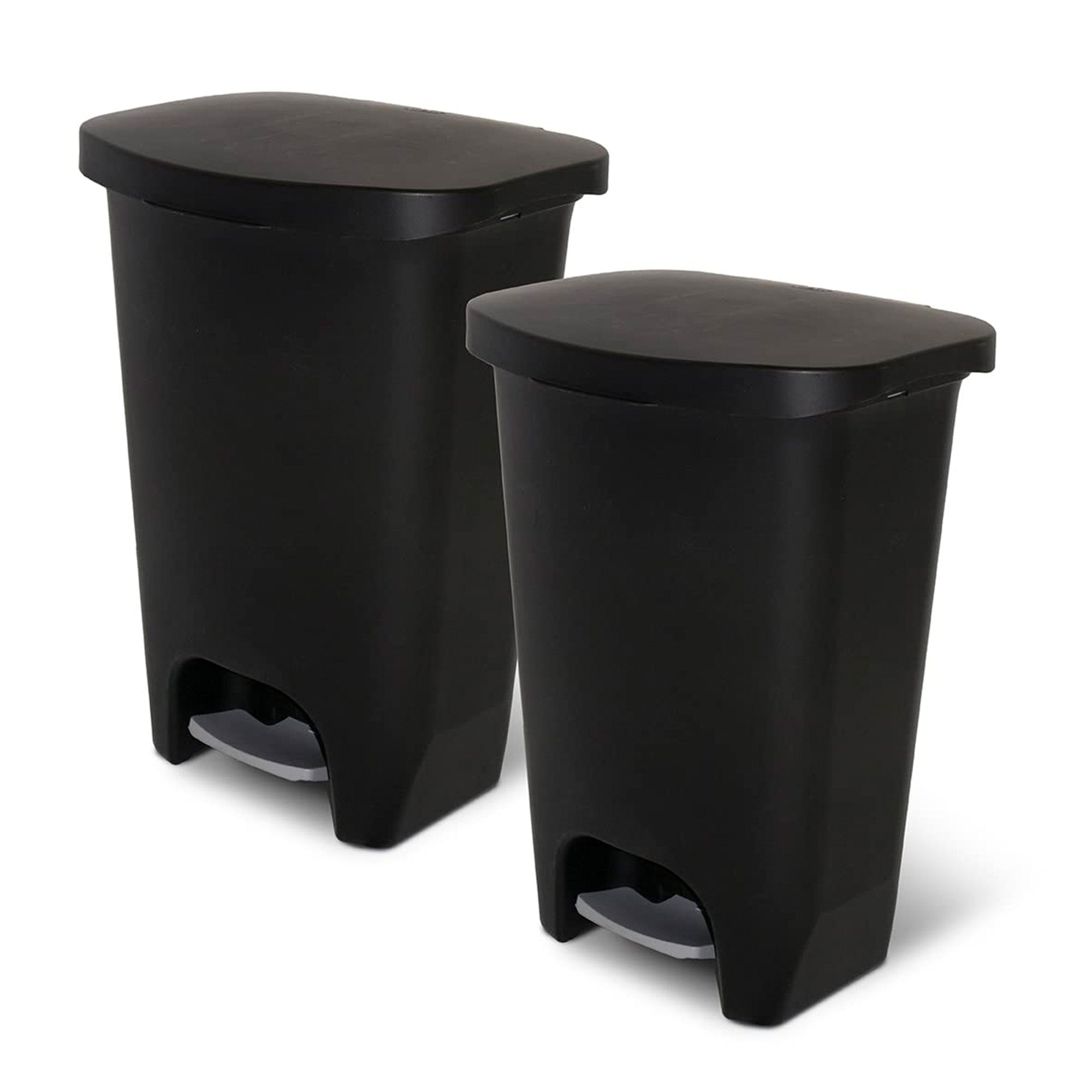 Glad 13 Gal Trash Can with Step Pedal and Odor Protection, Pack of 2 (Open Box)